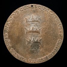 Three Crowns: Constantinople, Iconium, and Trebizond [reverse], c. 1480. Creator: Gentile Bellini