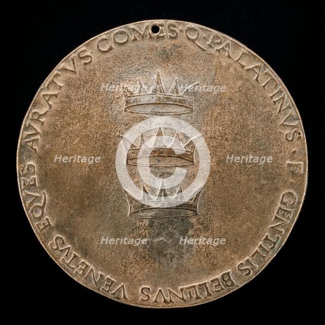 Three Crowns: Constantinople, Iconium, and Trebizond [reverse], c. 1480. Creator: Gentile Bellini.