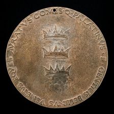 Three Crowns: Constantinople, Iconium, and Trebizond [reverse], c. 1480. Creator: Gentile Bellini