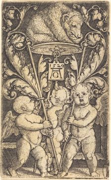 Three Cupids and a Bear, 1529. Creator: Heinrich Aldegrever