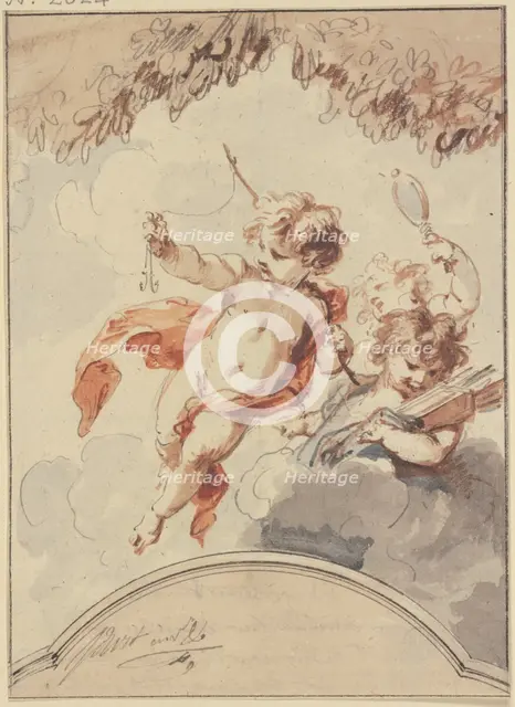 Three cupids, early-mid 18th century. Creator: Jacob de Wit.