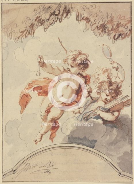 Three cupids, early-mid 18th century. Creator: Jacob de Wit.