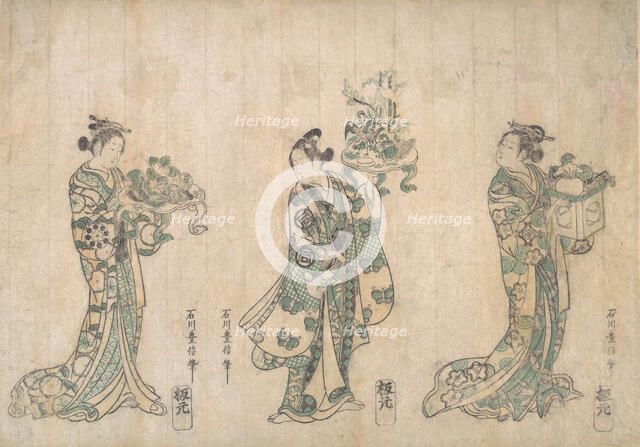 Three Actors, 1750 or 1751. Creator: Ishikawa Toyonobu.
