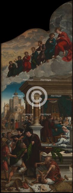 Three Acts of Mercy: Clothing the Naked, Liberating the Imprisoned and Feeding the Hungry,1517-24/25 Creator: Bernaert van Orley.