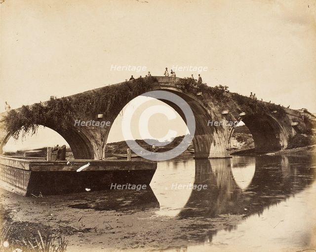 Three-arched Stone Bridge, S. China, 1860. Creator: Felice Beato.