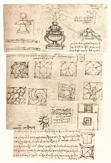 Three architectural drawings, c1472-c1519 (1883). Artist: Leonardo da Vinci