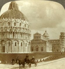 Three architectural gems - Baptistery, Cathedral and Campanile, (W.), Pisa, Italy c1909. Creator: Unknown