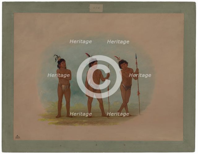 Three Auca Children, 1854/1869. Creator: George Catlin.