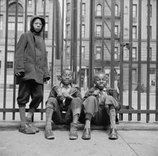 Three boys who live in the Harlem area, New York, 1943. Creator: Gordon Parks