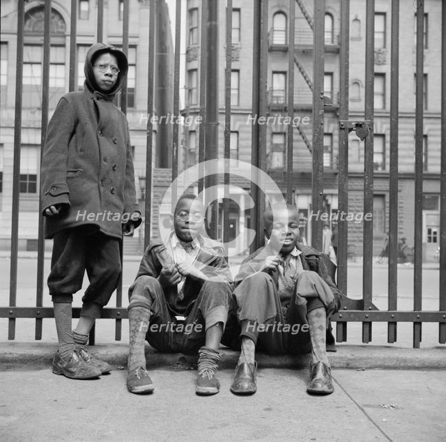 Three boys who live in the Harlem area, New York, 1943. Creator: Gordon Parks.