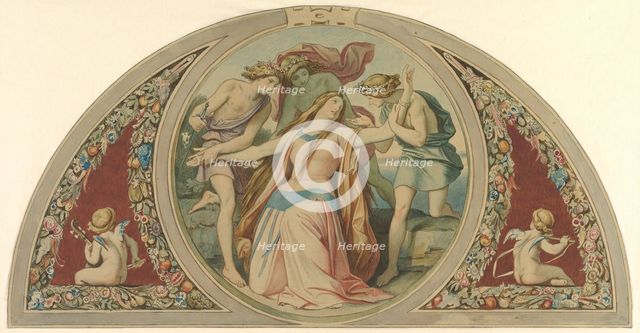 Three Boys Save the Despairing Pamina from Suicide, 1864. Creator: Moritz von Schwind.