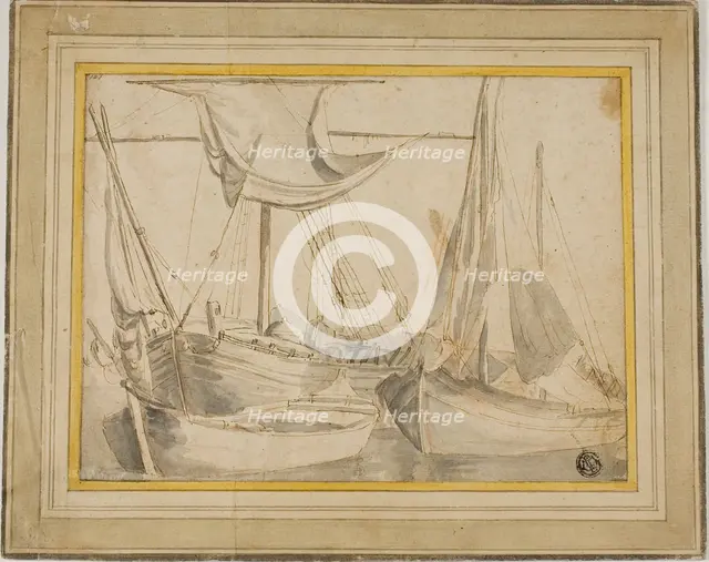 Three Boats, 1630/93. Creator: Willem van de Velde I.