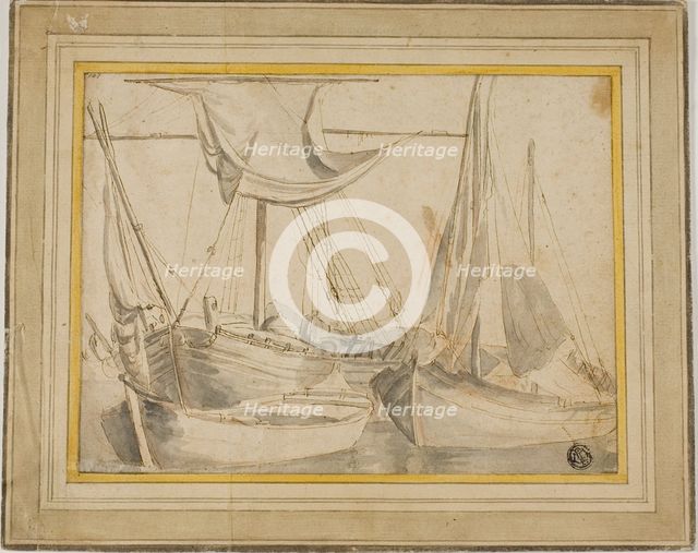Three Boats, 1630/93. Creator: Willem van de Velde I.