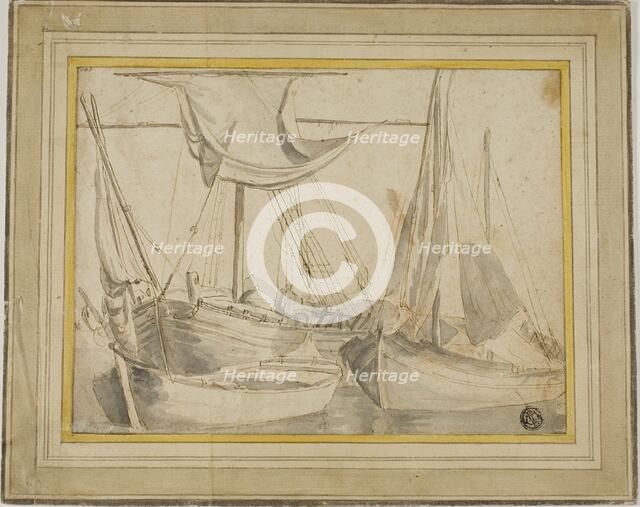 Three Boats, 1630/93. Creator: Willem van de Velde I.