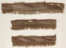 Three Border Fragments, c. 1100-1400. Creator: Unknown