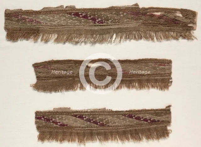 Three Border Fragments, c. 1100-1400. Creator: Unknown.