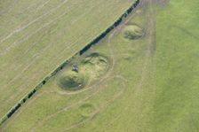 Three barrow clump round barrow cemetery, Winterbourne Poor Lot, Dorset, 2015. Creator: Historic England Staff Photographer