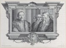 Three bearded men, one wearing fur, 1756. Creators: Bartolomeo Crivellari, Gabriel Söderling