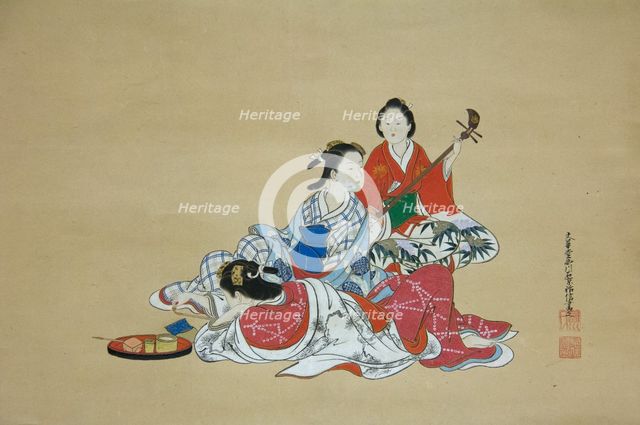 Three Beauties, 18th century. Creator: Nishikawa Sukenobu.