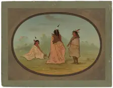 Three Blackfoot Men, 1855/1869. Creator: George Catlin