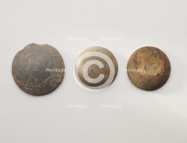 Three blank gaming disks, 1200-1400. Creator: Unknown.