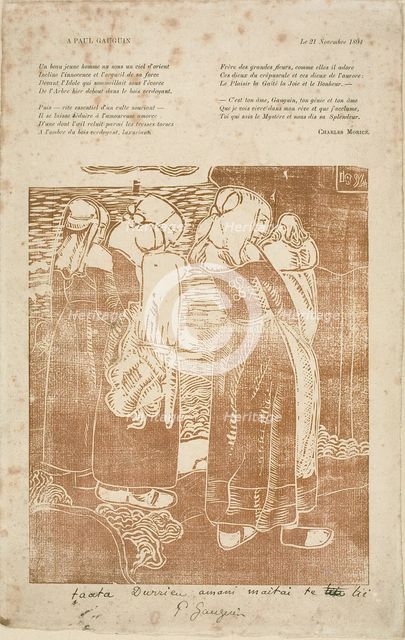 Three Breton Women with Infants, 1894. Creator: Armand Seguin.