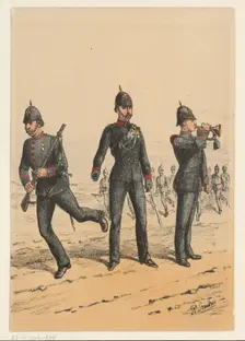 Three British soldiers, 1875-1925. Creator: Richard Simkin
