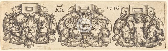 Three Buckles of Girdles Side by Side, 1536. Creator: Heinrich Aldegrever.