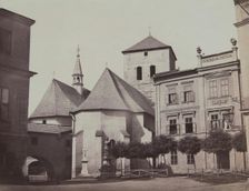 Three buildings erected very close to each other, Rothenburg Ob Der Tauber [?], 1890-1900. Creator: Unknown