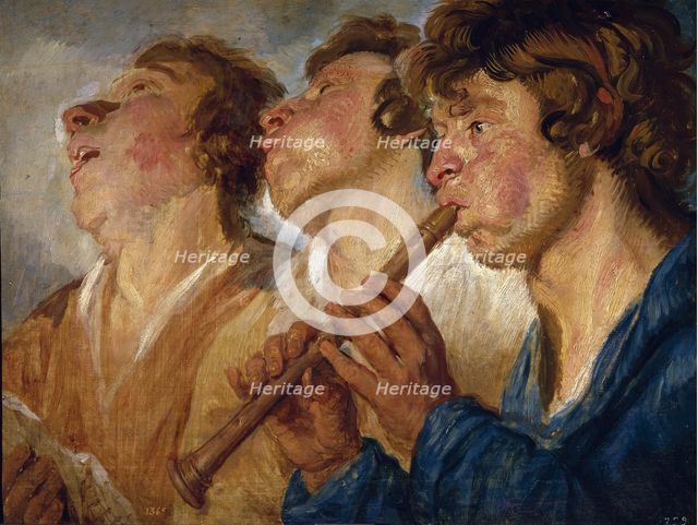 Three Buskers. Artist: Jordaens, Jacob (1593-1678)