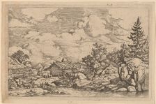 Three Goats at the River, probably c. 1645/1656. Creator: Allart van Everdingen