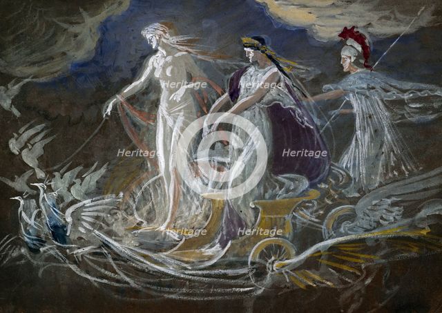 Three goddesses (allegorical study), late 19th century. Creator: Walter Crane.