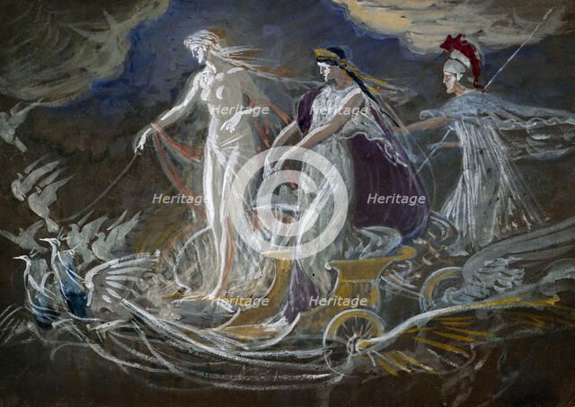 Three goddesses (allegorical study), late 19th century. Creator: Walter Crane.