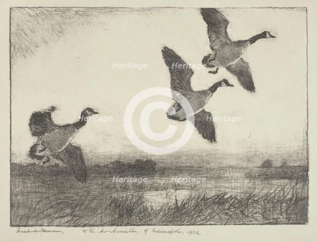 Three Geese, 1936. Creator: Frank Weston Benson.
