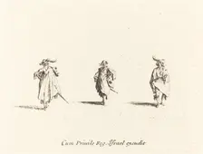 Three Gentlemen, probably 1634. Creator: Jacques Callot