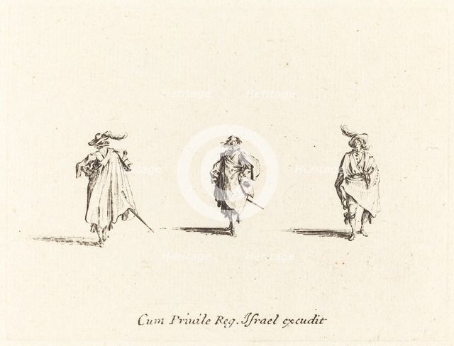 Three Gentlemen, probably 1634. Creator: Jacques Callot.
