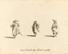 Three Gentlemen, probably 1634. Creator: Jacques Callot