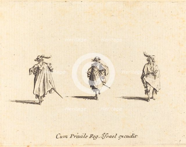 Three Gentlemen, probably 1634. Creator: Jacques Callot.