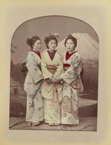 Three Girls, 1870s-1890s. Creator: Kusakabe Kimbei