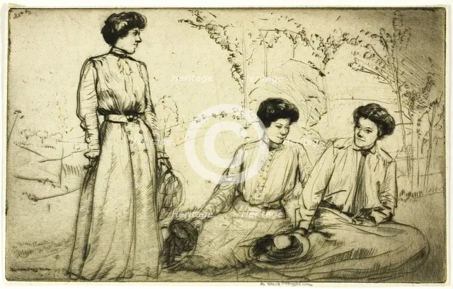 Three Girls, 1909. Creator: Donald Shaw MacLaughlan.