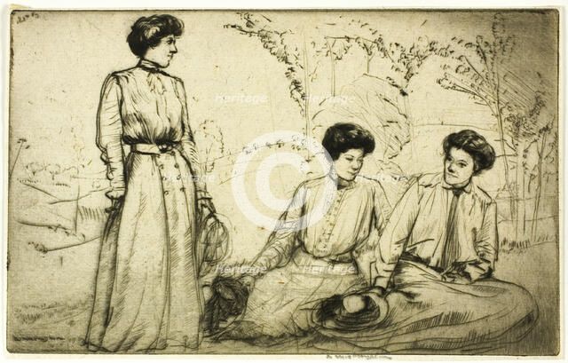 Three Girls, 1909. Creator: Donald Shaw MacLaughlan.