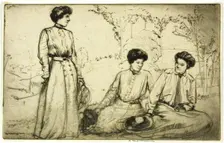 Three Girls, 1909. Creator: Donald Shaw MacLaughlan