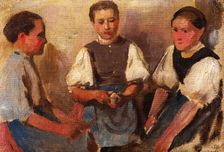 Three Girls, 1913. Creator: Frida Konstantin
