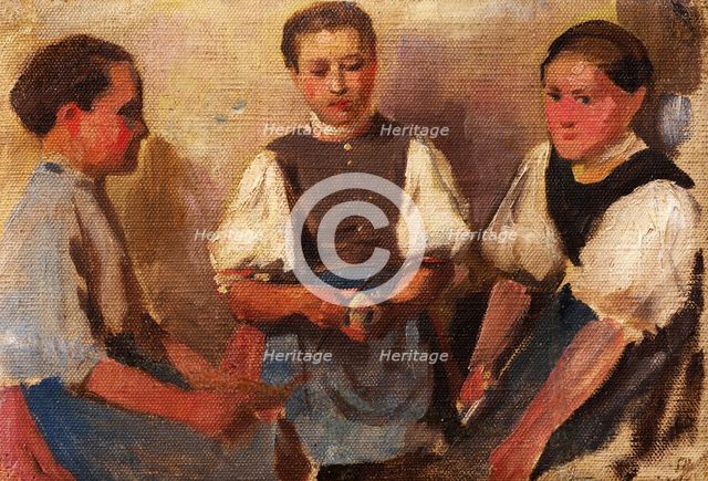 Three Girls, 1913. Creator: Frida Konstantin.