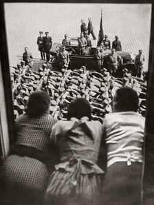 Three girls watching the traditional parade of SA stormtroopers, Nuremberg, Germany, c1923-1938