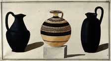Three Greek jugs, 1760-1769. Creator: Augustin Dahlsteen
