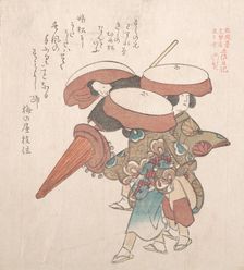 Three Dancers of Sumiyoshi or Suminoye, 19th century. Creator: Kubo Shunman