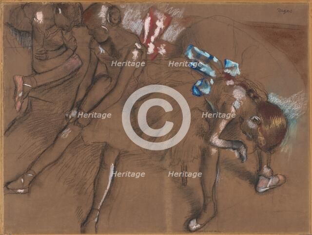 Three Dancers Resting, c. 1880. Creator: Edgar Degas.