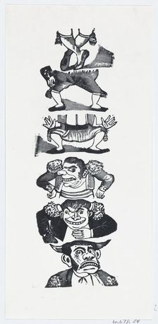Three different busts and pairs of legs of toreros, ca. 1880-1910., ca. 1880-1910. Creator: José Guadalupe Posada