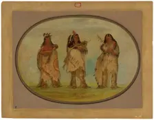 Three Distinguished Warriors of the Sioux Tribe, 1861. Creator: George Catlin